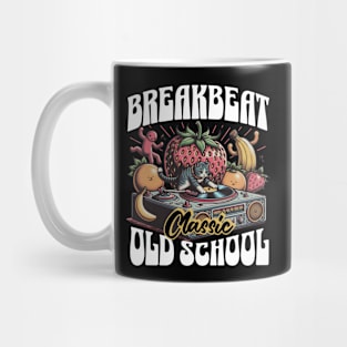 BREAKBEAT  - Cat Dj and Fruit Platter (White) Mug